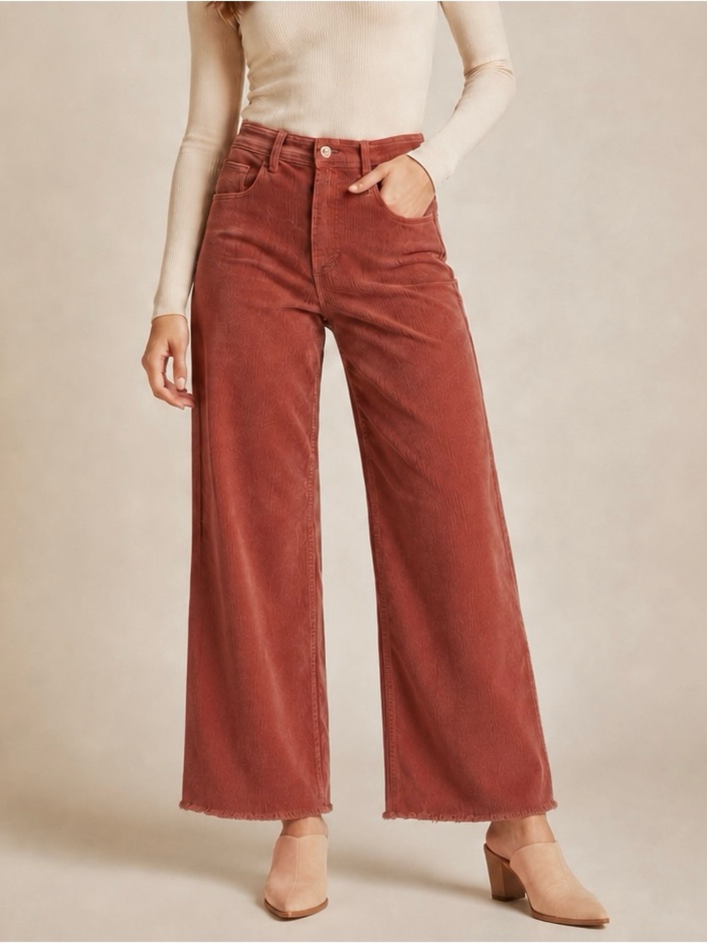 Billabong Wide-Leg Corduroy Jeans in Rust